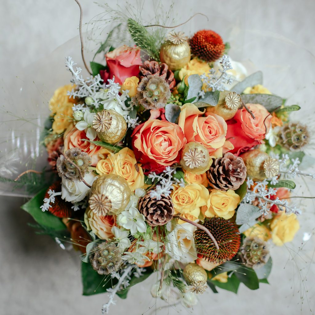 A bouquet of multiple flowers