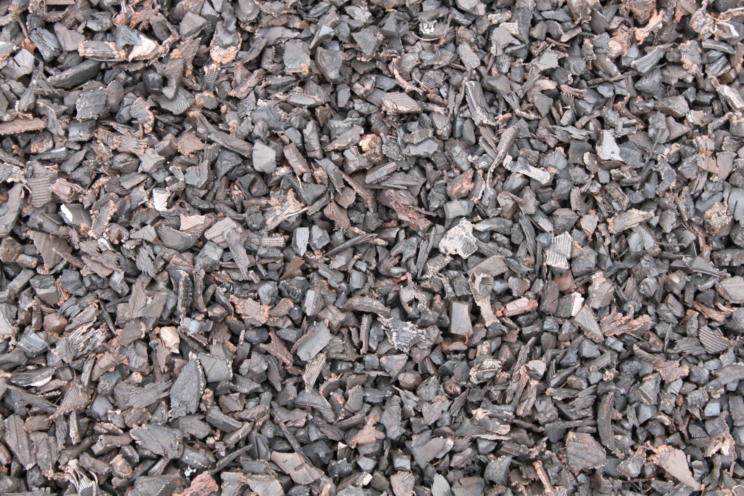 rubber tires recycled into mulch