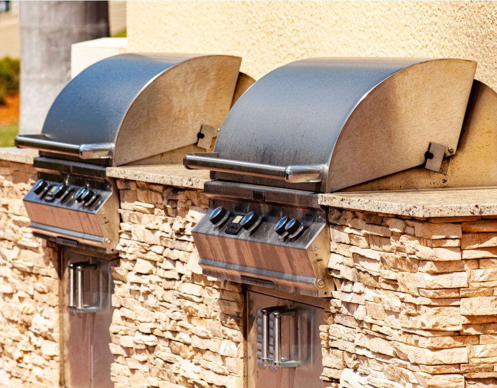 A set of outdoor grills