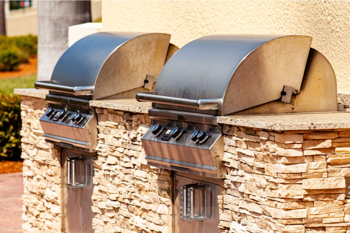A set of outdoor grills
