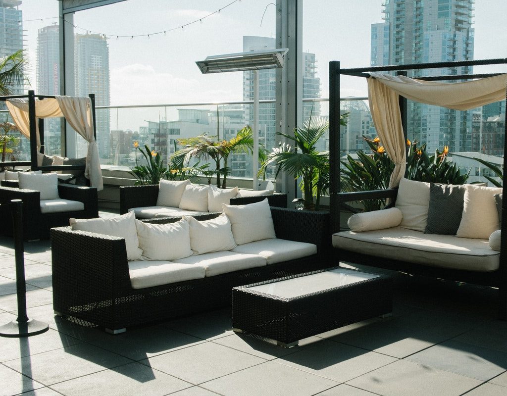 A modern urban patio