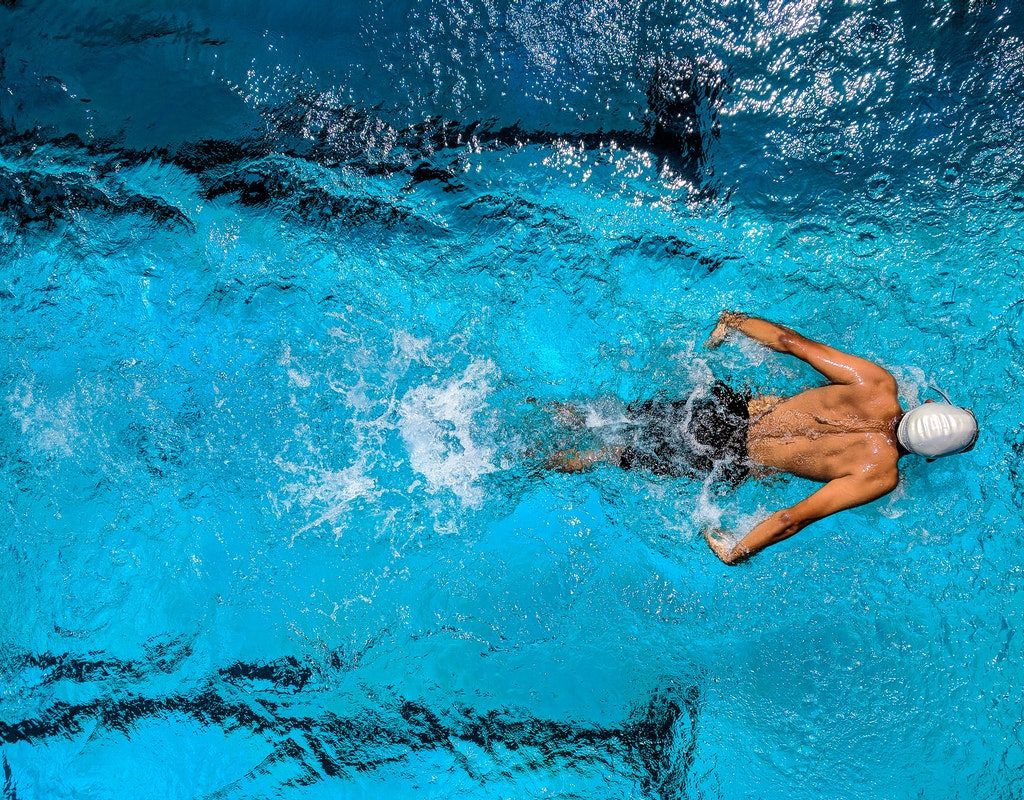 A person swimming