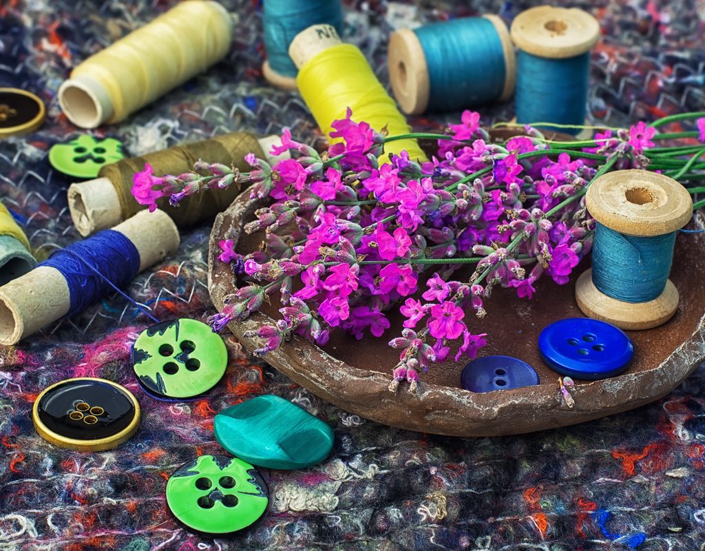 Flowers with sewing kit