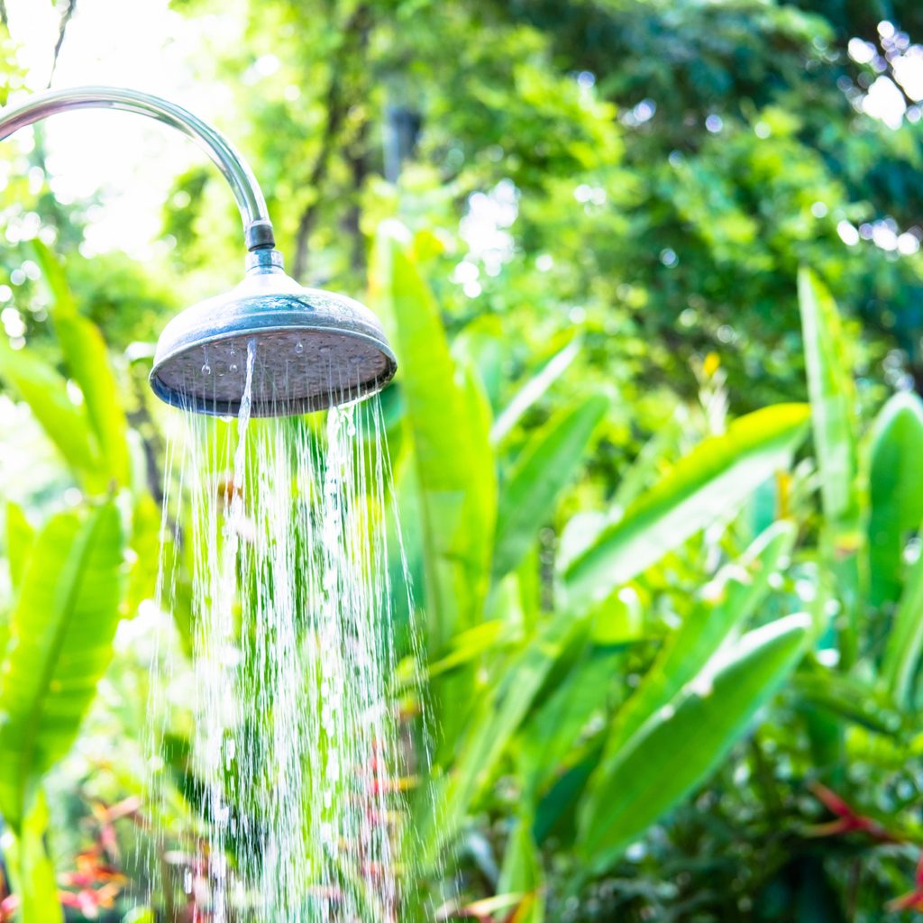 Outdoor shower in nature