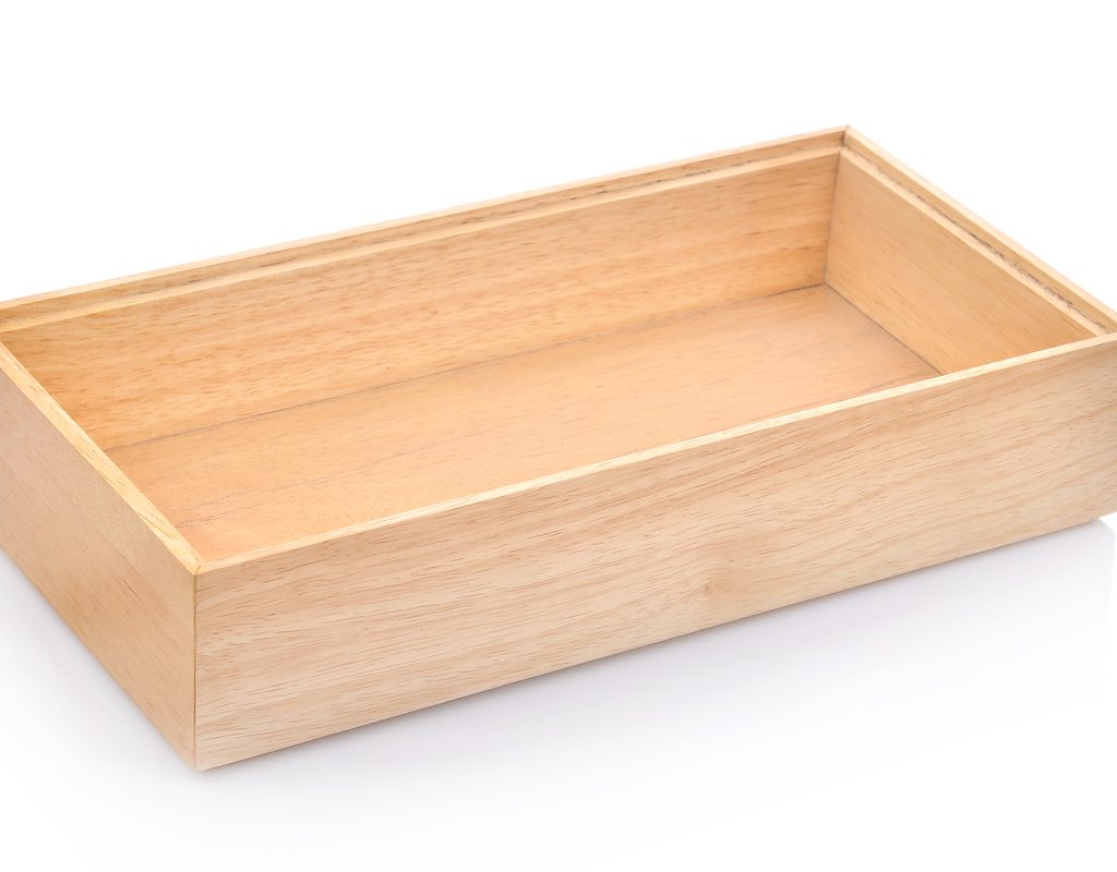 A rectangular wooden box