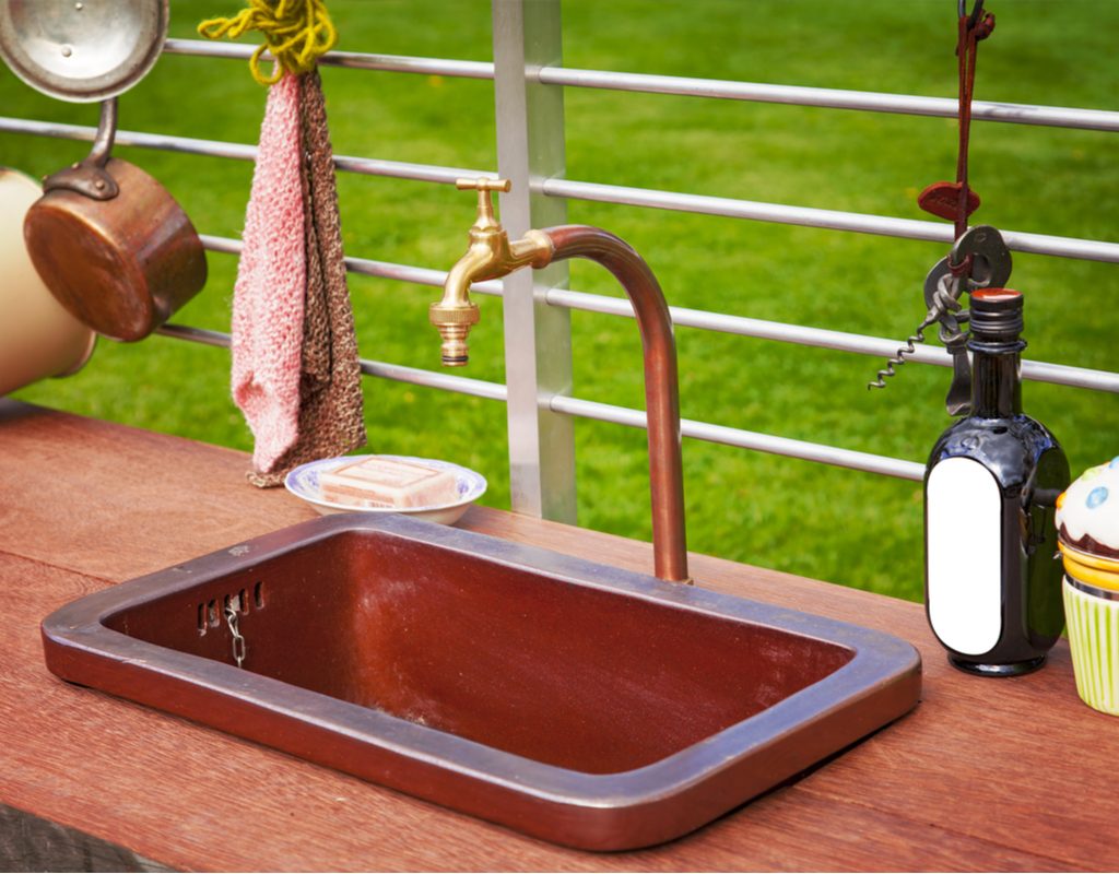 Copper outdoor sink