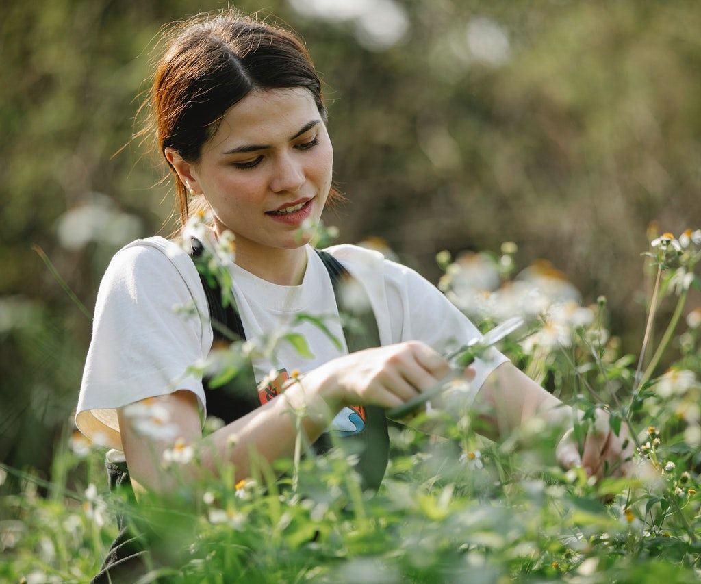woman gardening