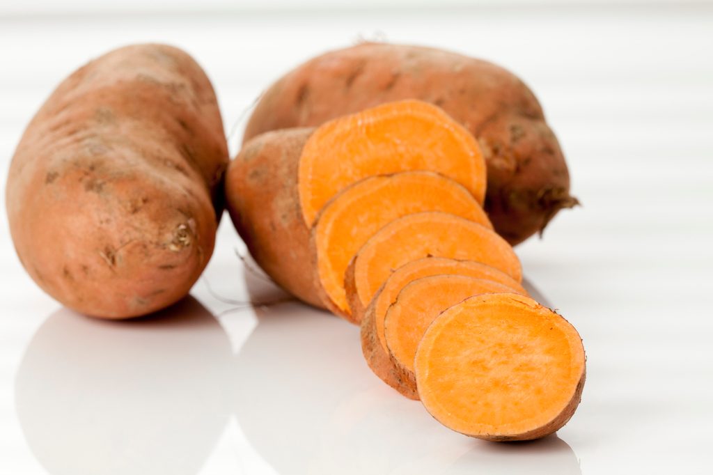 Sliced sweet potatoes