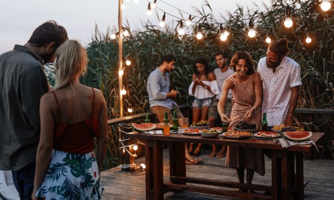 Group of people at outdoor party