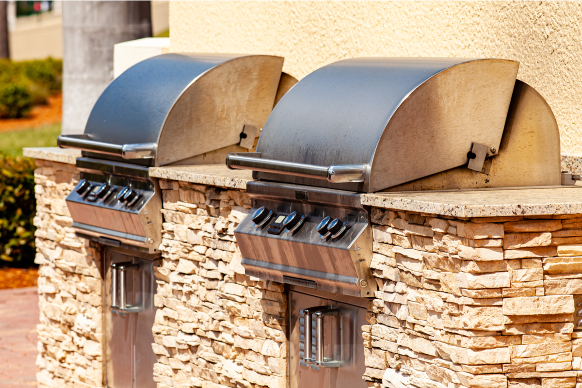 A set of outdoor grills