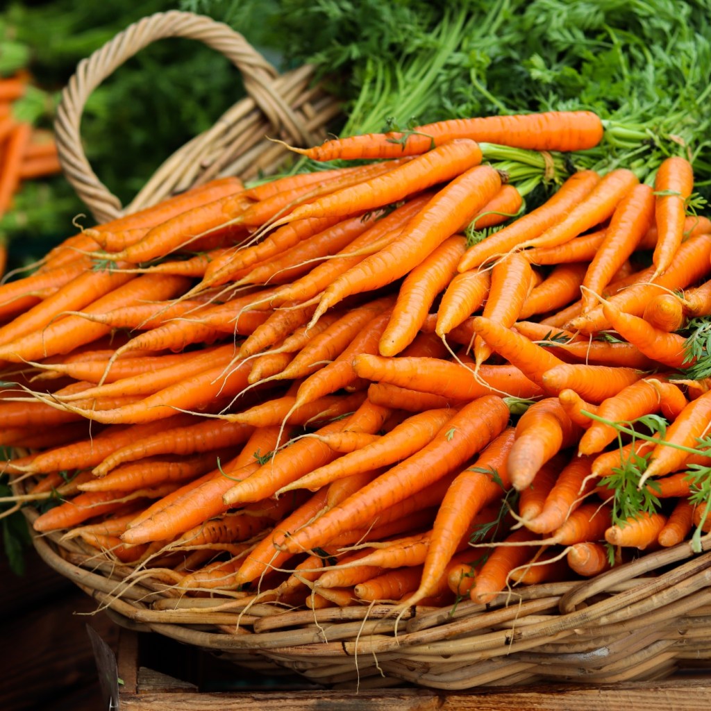Orange Carrots in a Brown Basket