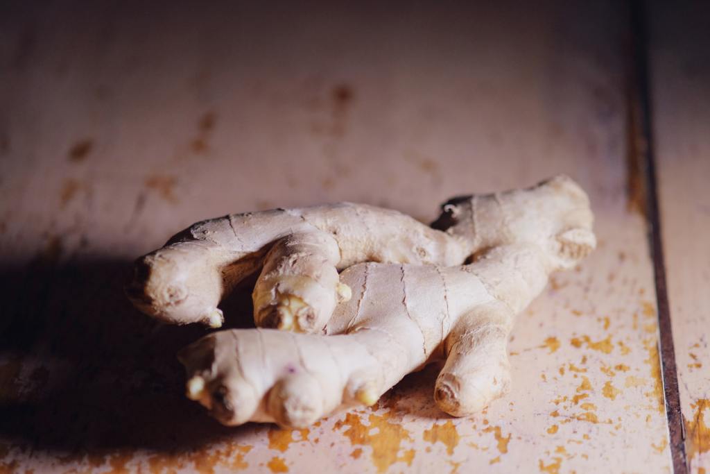 A ginger rhizome sitting on a table