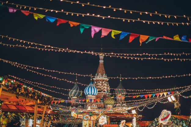 Colorful Christmas Lights In Russia