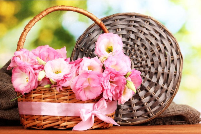 A gift basket full of flowers