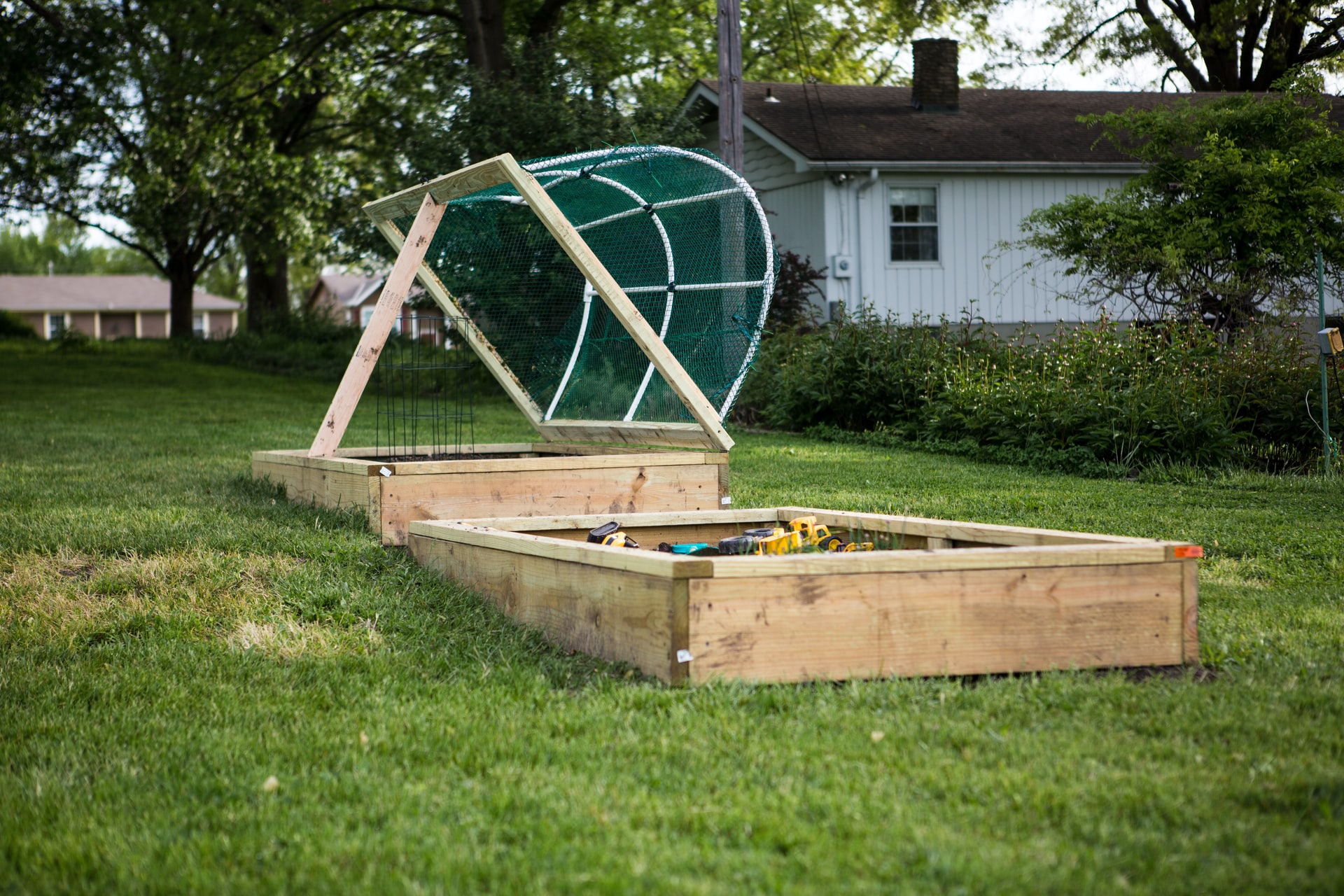 wooden raised bed