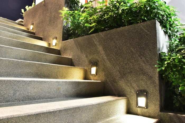 Outdoor Staircase With Lights