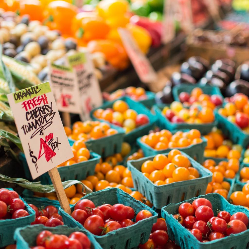fresh produce at market