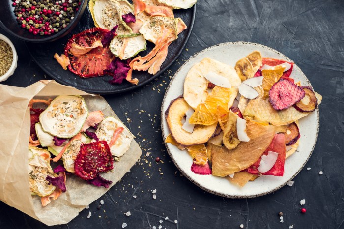 Assorted dehydrated fruit pieces