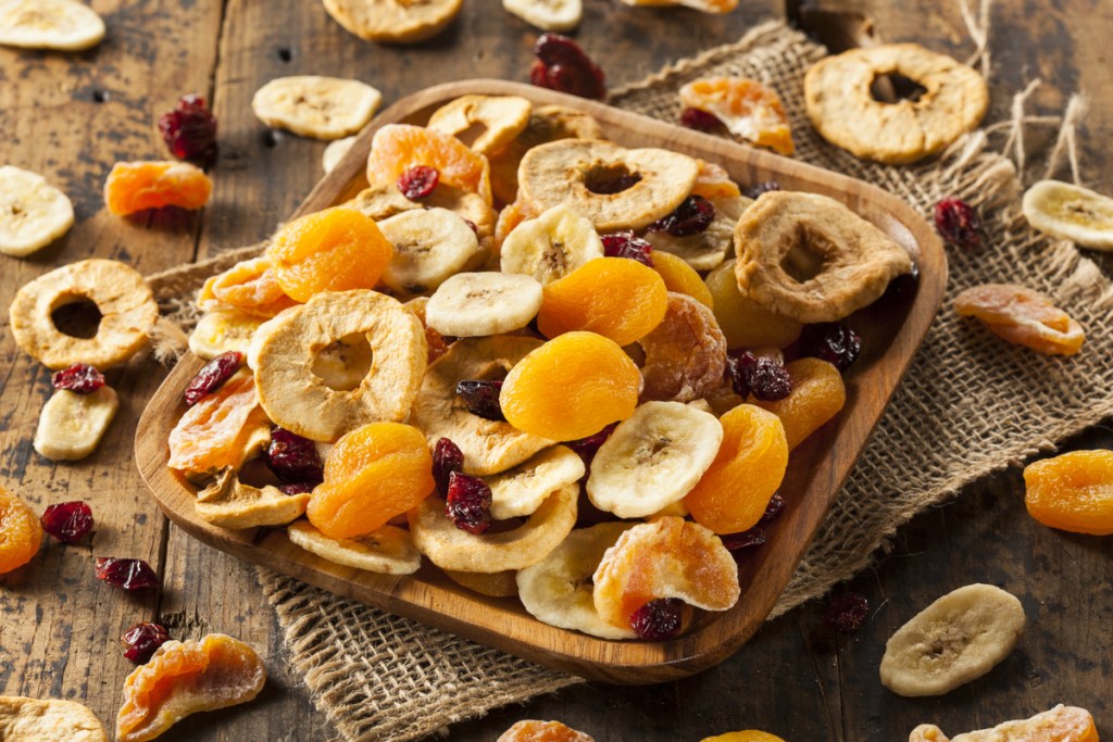 A tray of dried fruit