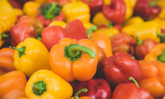 Pile of bell peppers