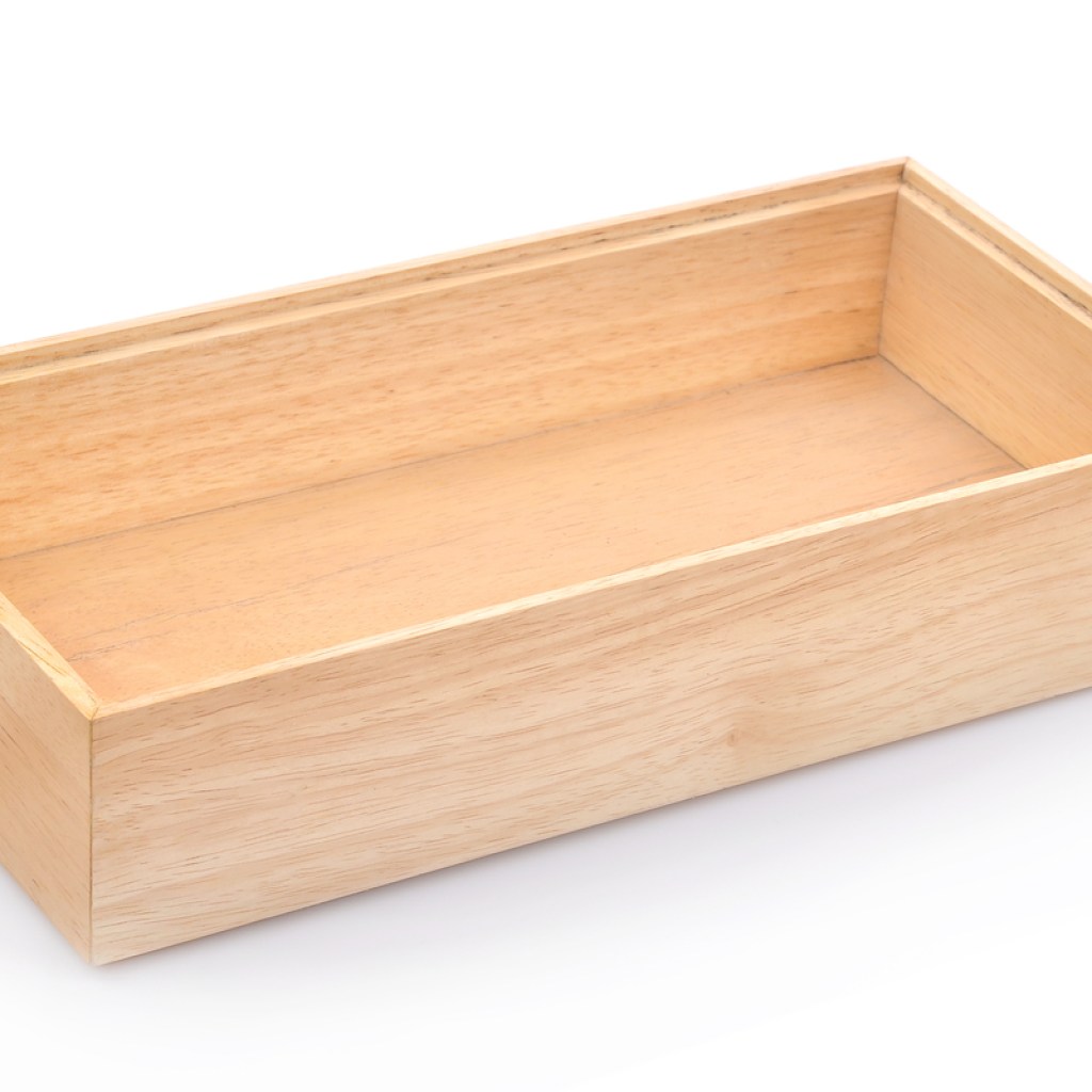 A rectangular wooden box