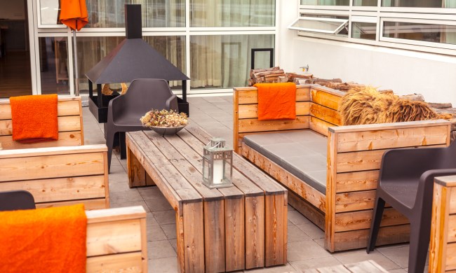 A deck with eco-friendly furniture