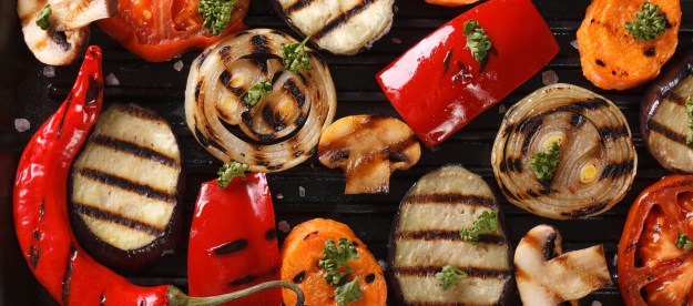 Colorful veggies on the grill