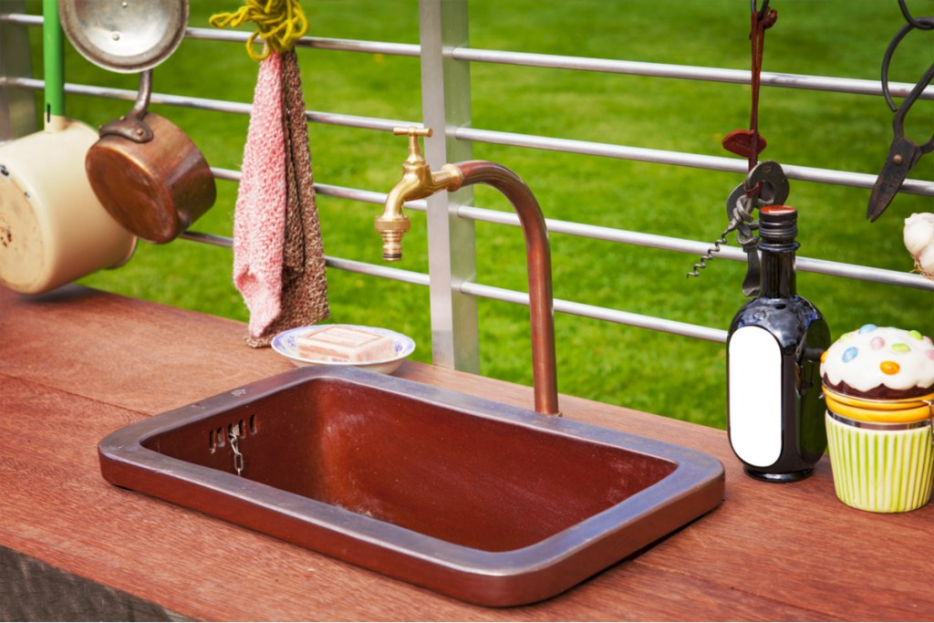 Copper outdoor sink