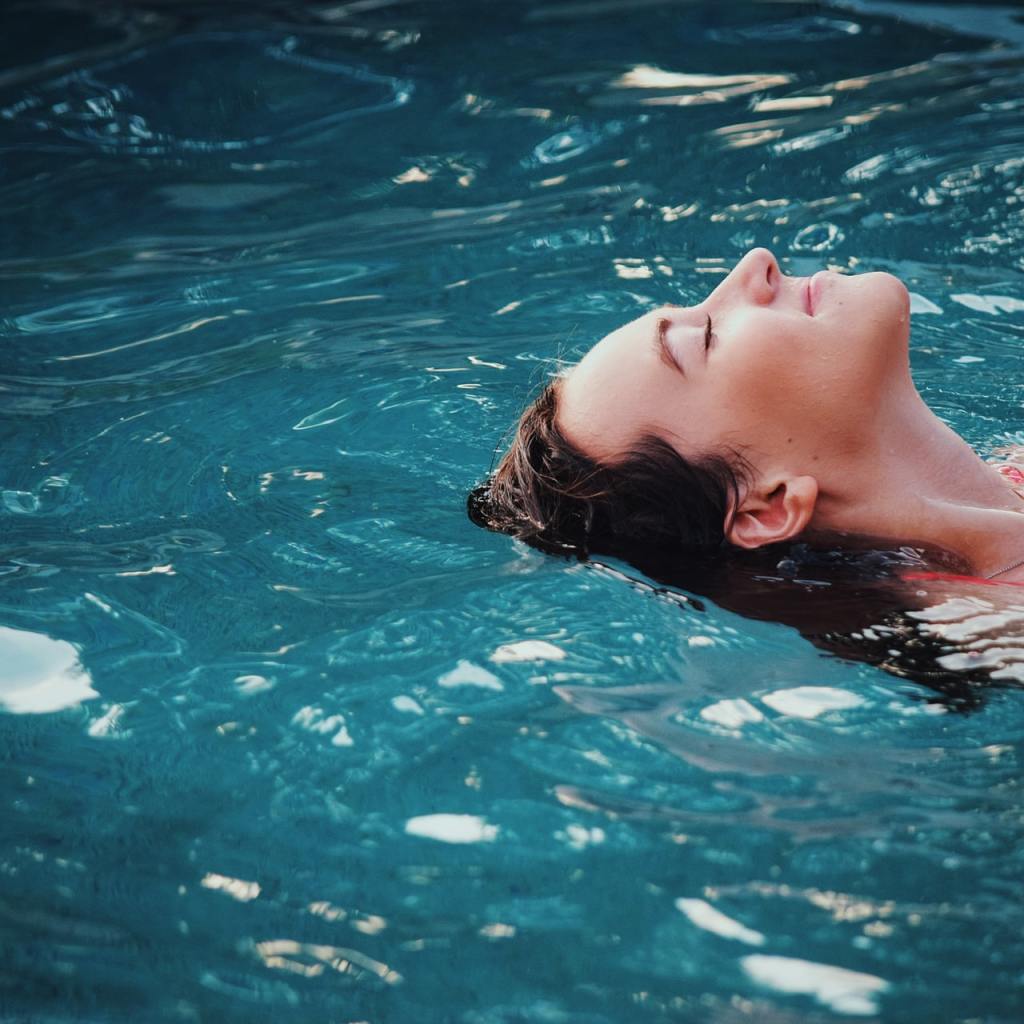woman in pool
