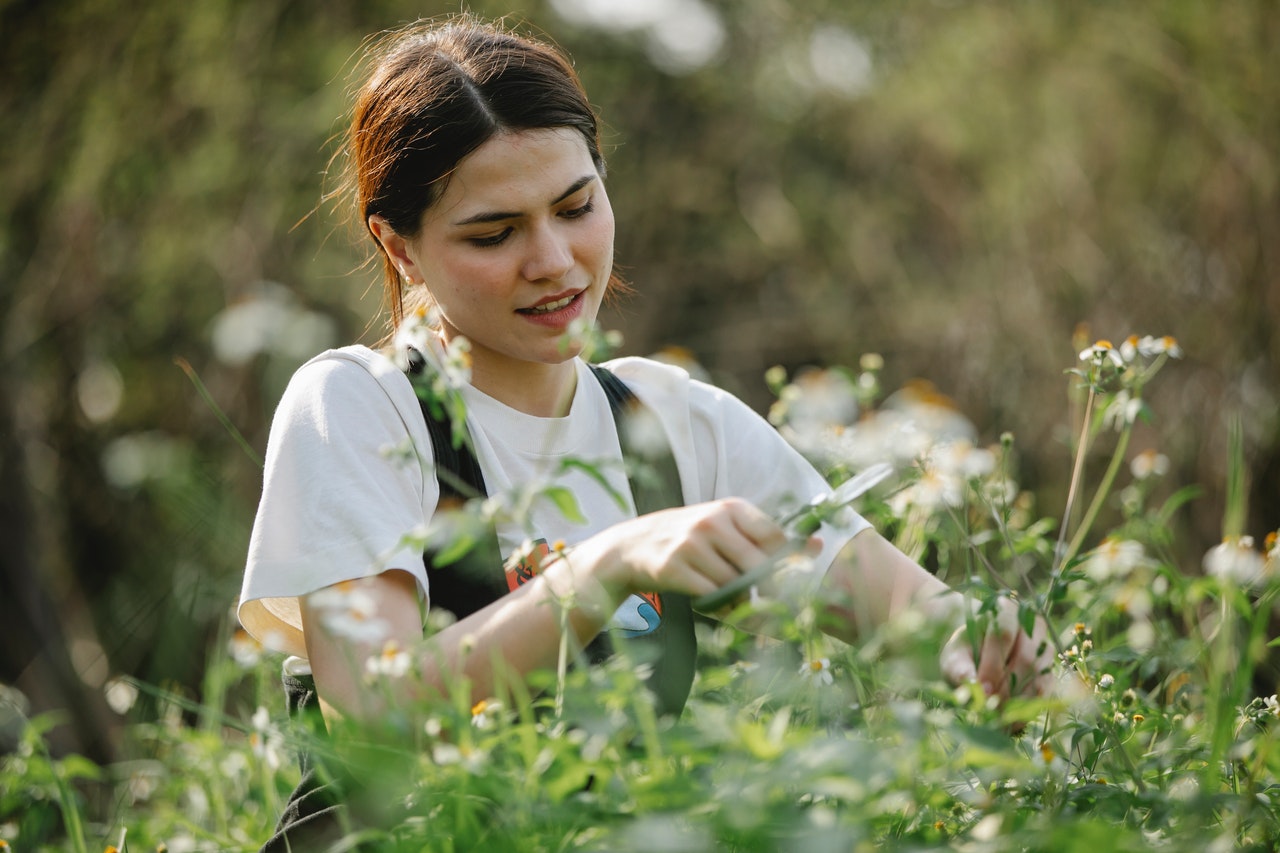 woman gardening
