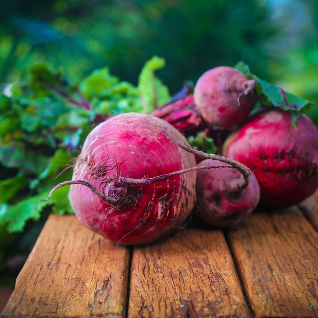 Beets laying on a table