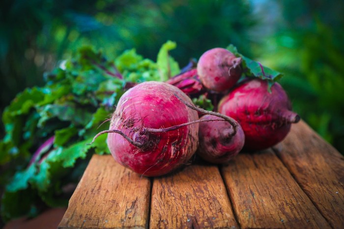 Beets laying on a table