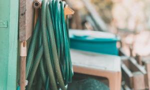 coiled green hose
