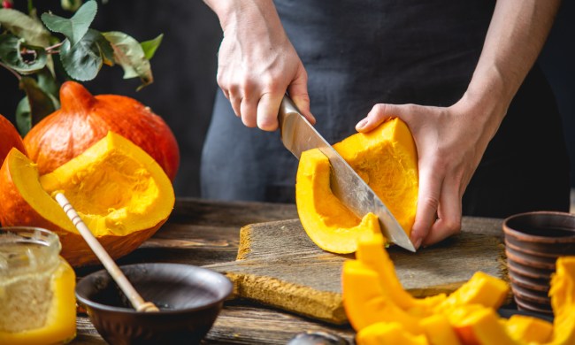 container summer squash man cutting