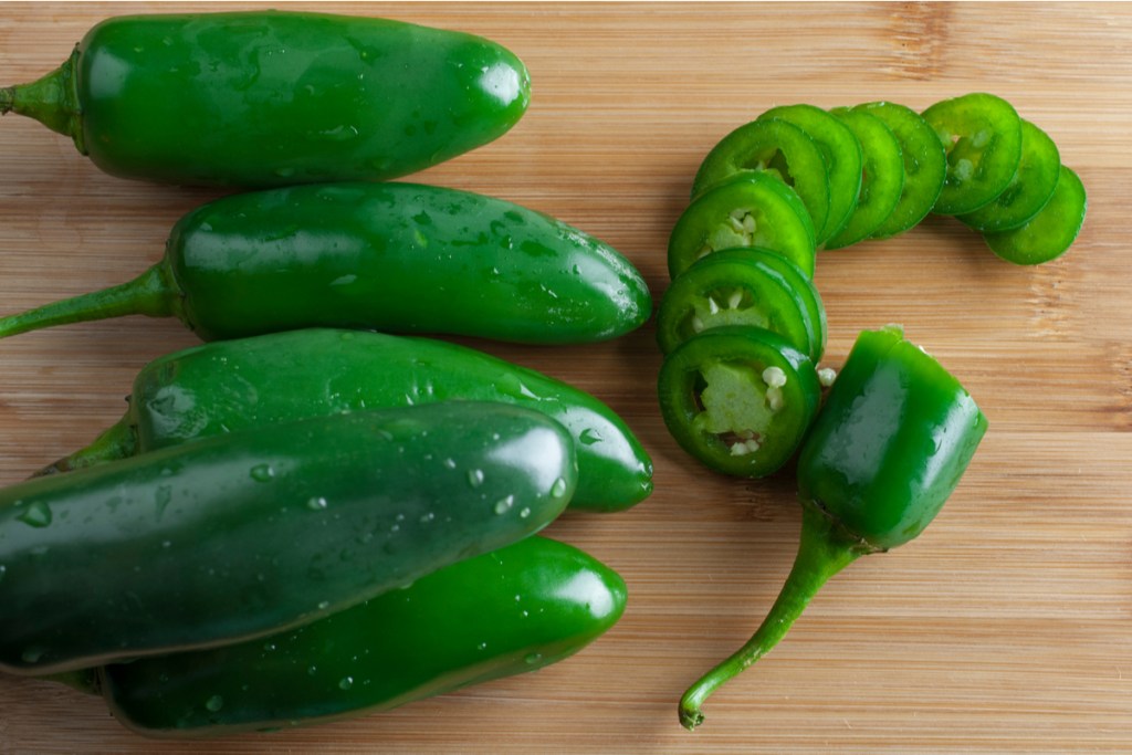 Slices of fresh jalapenos