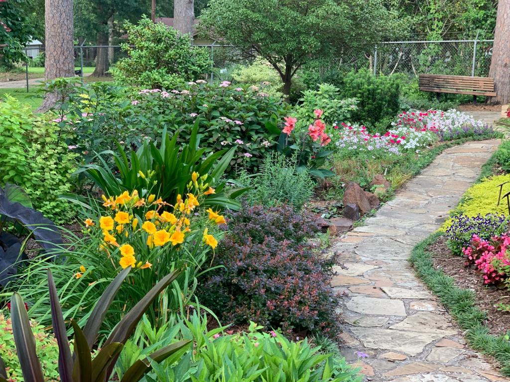 Shady flower garden