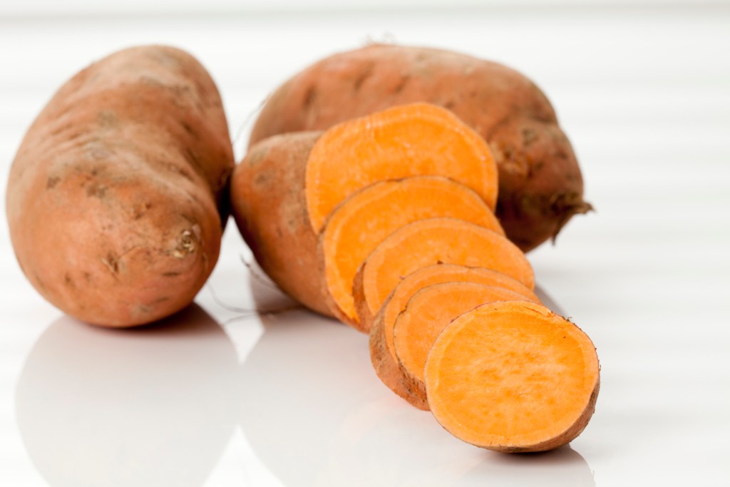 Sliced sweet potatoes