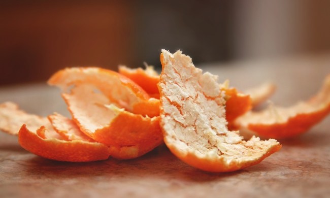 A pile of orange peels
